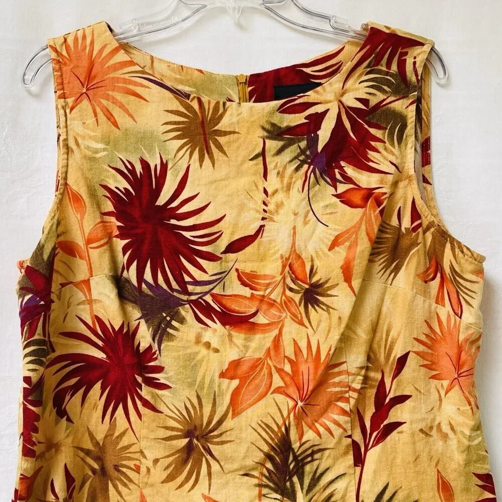 Scarlett Linen Blouse Womens16 Floral Print Sleeveless Beach Feminine Office